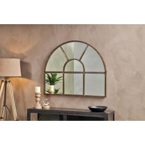 nkuku Imoma Iron Overmantel Arch Mirror