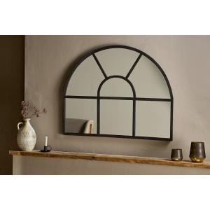 nkuku Imoma Iron Overmantle Arch Mirror