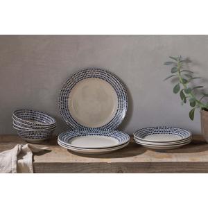 nkuku Indigo Drop Dinnerware Set Set Of 12