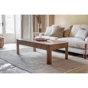 nkuku Ira Travertine & Mango Wood Coffee Table