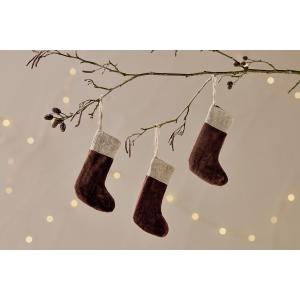 nkuku Karru Cotton Velvet Mini Stocking Set Of 3