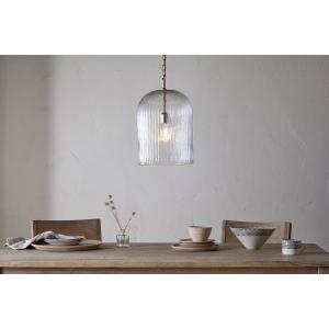 nkuku Lumina Fluted Recycled Glass Pendant