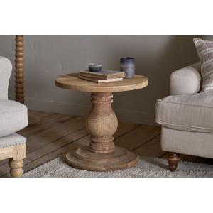 nkuku Laya Round Carved Side Table