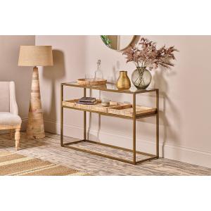 nkuku Luzon Iron & Mango Wood Display Console Table