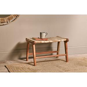 nkuku Madrisana Acacia & Rattan Dining Footstool