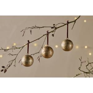 nkuku Manya Metal Round Baubles Set Of 3