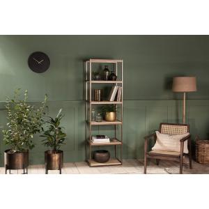 nkuku Marjori Mango Wood And Iron Standing Shelves