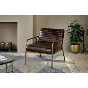 nkuku Mirai Ribbed Leather Armchair