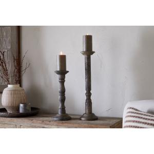 nkuku Nayati Rustic Wood Pillar Candle Stick