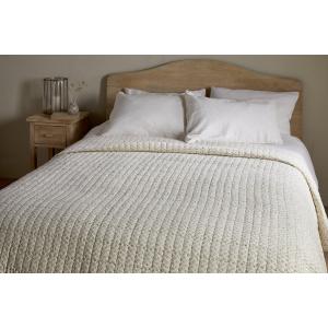 nkuku Peplu Cotton & Linen Screen Print Bed Quilt