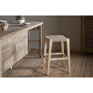 nkuku Aamani Mango Wood & Cord Counter Dining Stool