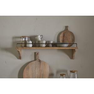 nkuku Meera Mango Wood & Iron Gallery Shelf