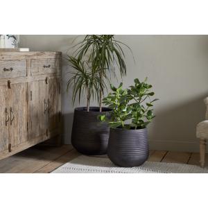 nkuku Lmaga Metal Grooved Planter