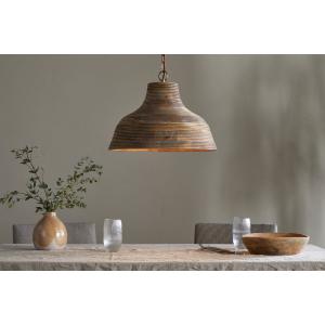 nkuku Nadi Grooved Wood Pendant