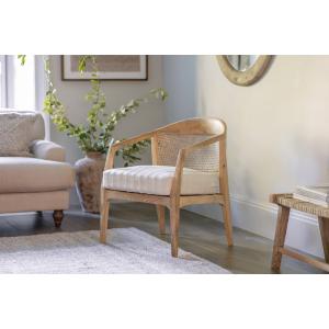 nkuku Nabhi Mango Wood & Cane Occasional Dining Chair