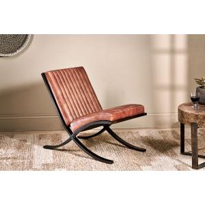 nkuku Narwana Ribbed Leather Lounger