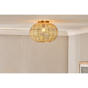 nkuku Noko Rattan Flush Ceiling Light