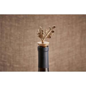 nkuku Oak Leaf Brass Bottle Stopper