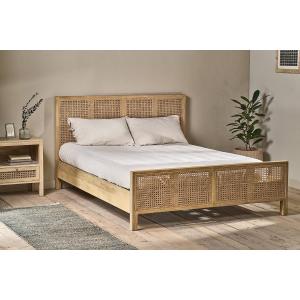 nkuku Saharsa Cane & Mango Wood Bed