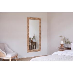 nkuku Tannir Carved Mango Wood Mirror