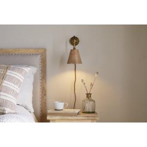 nkuku Vattu Mango Wood Plug In Wall Lamp