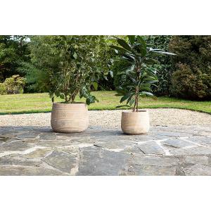 nkuku Zadie Etched Ceramic Planters Set Of 2