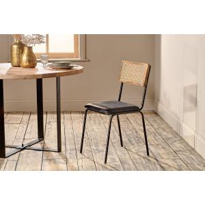 Nkuku Iswa Leather & Cane Dining Chair