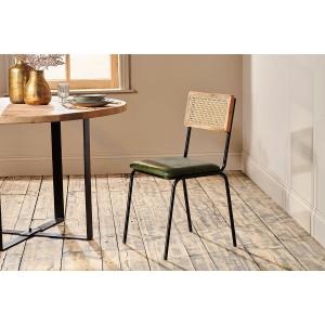 nkuku Iswa Leather & Cane Dining Chair