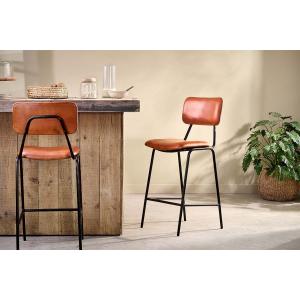 nkuku Sotta Leather Bar Chair